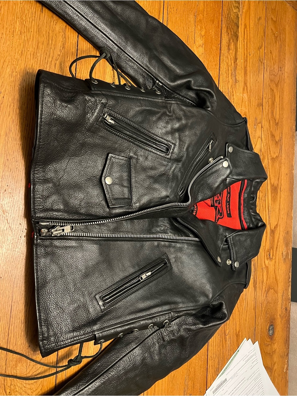 Classic Black Leather Biker Jacket - Men